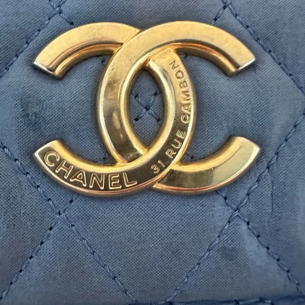 Chanel Quilted Shoulder Bag with Champagne Gold Accents